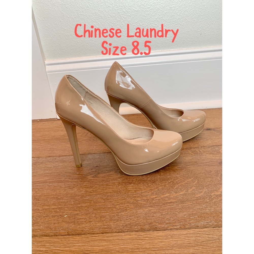 NWOT Chinese Laundry Nude Patent Heels Size 8.5